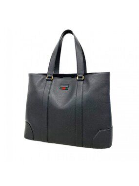 Gucci Tote Leather Black Gold
